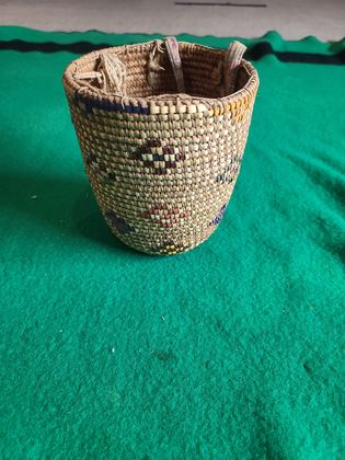 Small fully-imbricated coiled cedar-root berry basket, Klickitat type, plate 207