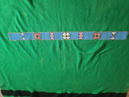Fully beaded Plateau belt / beaded strip with rosettes and hourglass motifs